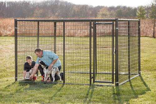 Tarter DKHDG 6 x 10 x 10 ft. Complete Heavy-Duty Dog Kennel, Gray